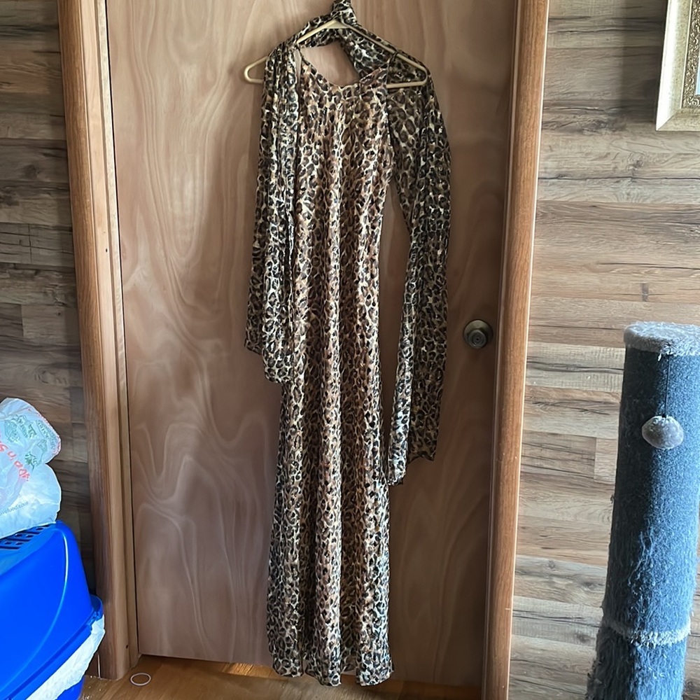 Leopard Print Dress and scarf